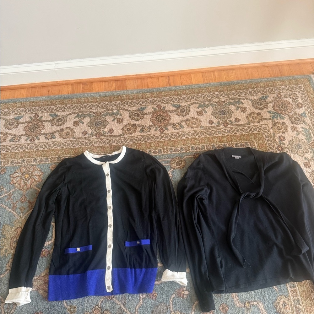Ann Taylor Black and Purple cardigan  Women's black sweater